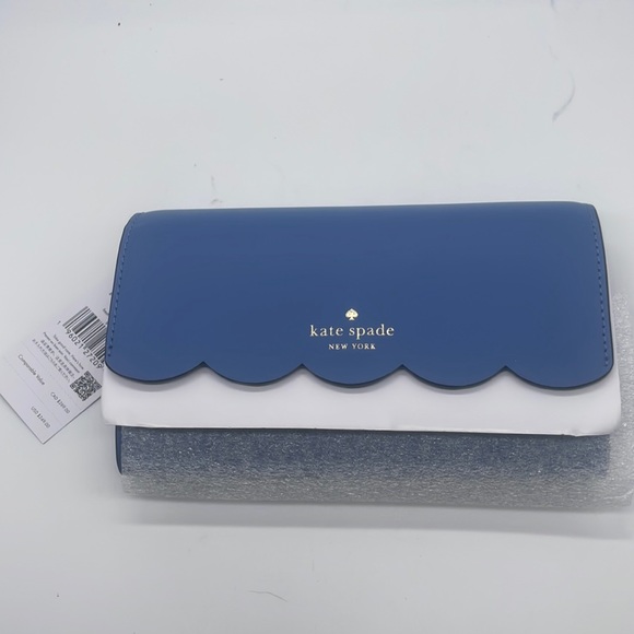 Kate Spade Gemma Cross Body Gold Chain Leather Fresh Blue NWT - Picture 7 of 12